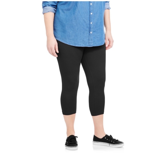 Faded Glory Pants - Faded Glory Plus Size Black Capri Legging
